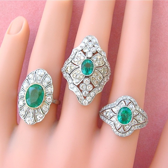 ART DECO 4ct CUSHION DIAMOND ENGAGEMENT RING 1930 - Picture 7 of 8